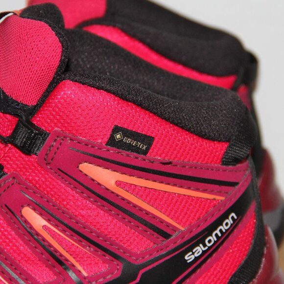Salomon X-Ultra Mid GTX J Gore-Tex Waterproof Hiking Boots Girls 4 5 Pink - Picture 3 of 7